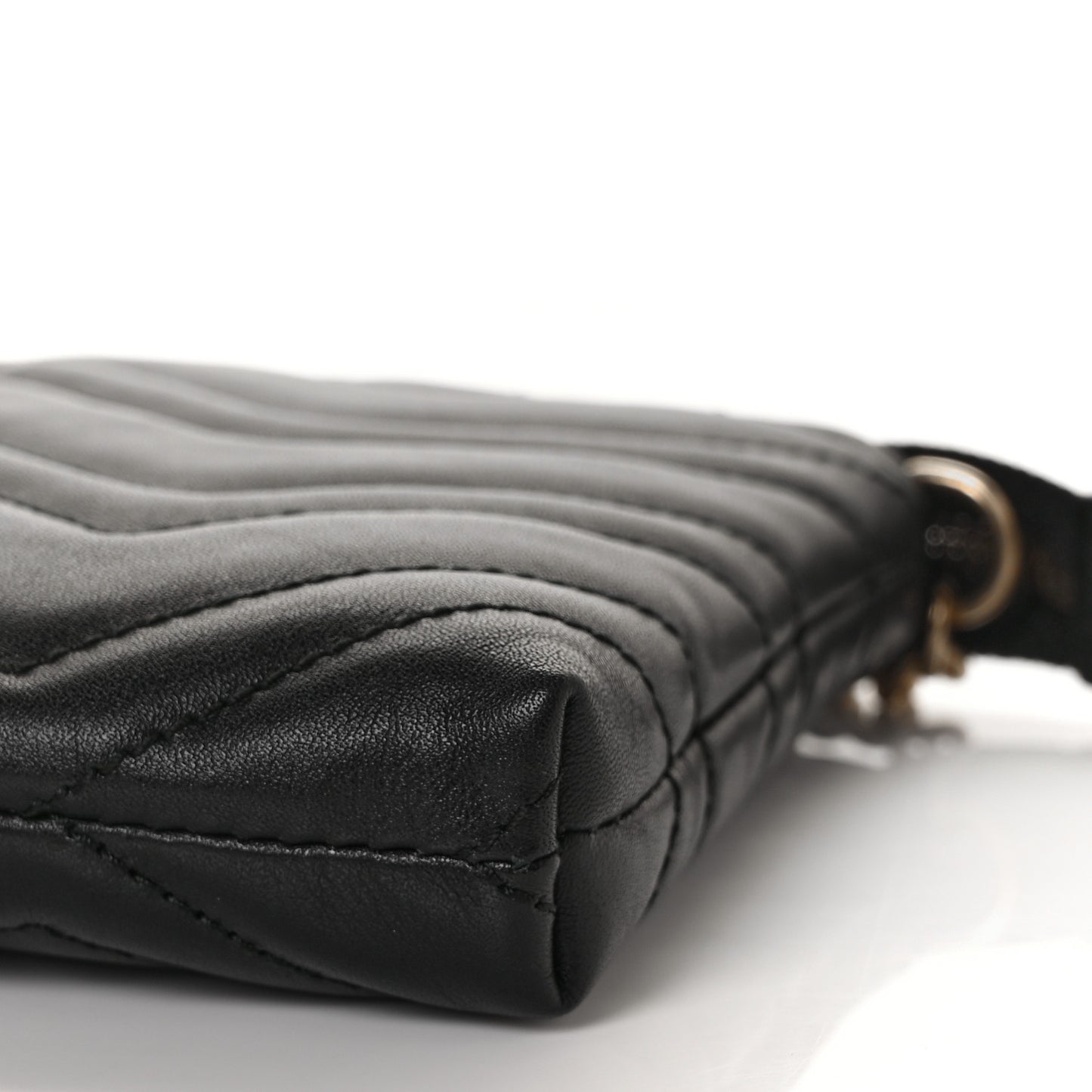 Calfskin Matelasse Mini GG Marmont Chain Bag Black