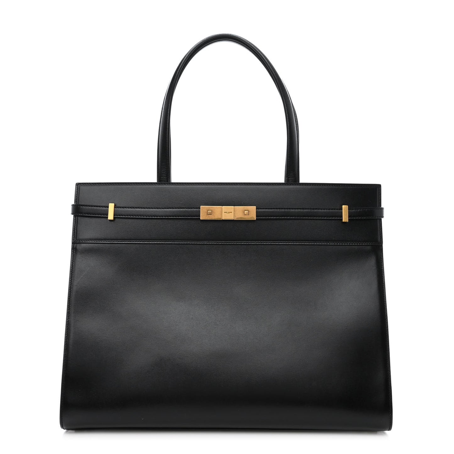 Calfskin Medium Manhattan Shopper Tote Black
