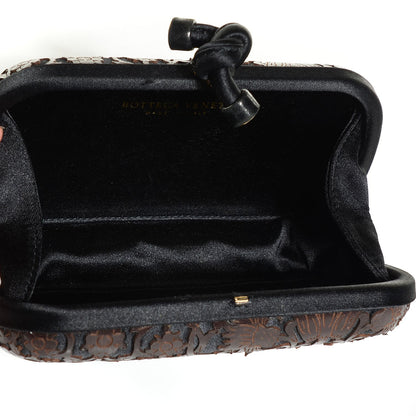 Bottega Veneta Satin Leather Laser Cut Floral Tassel Clutch 5 of 7