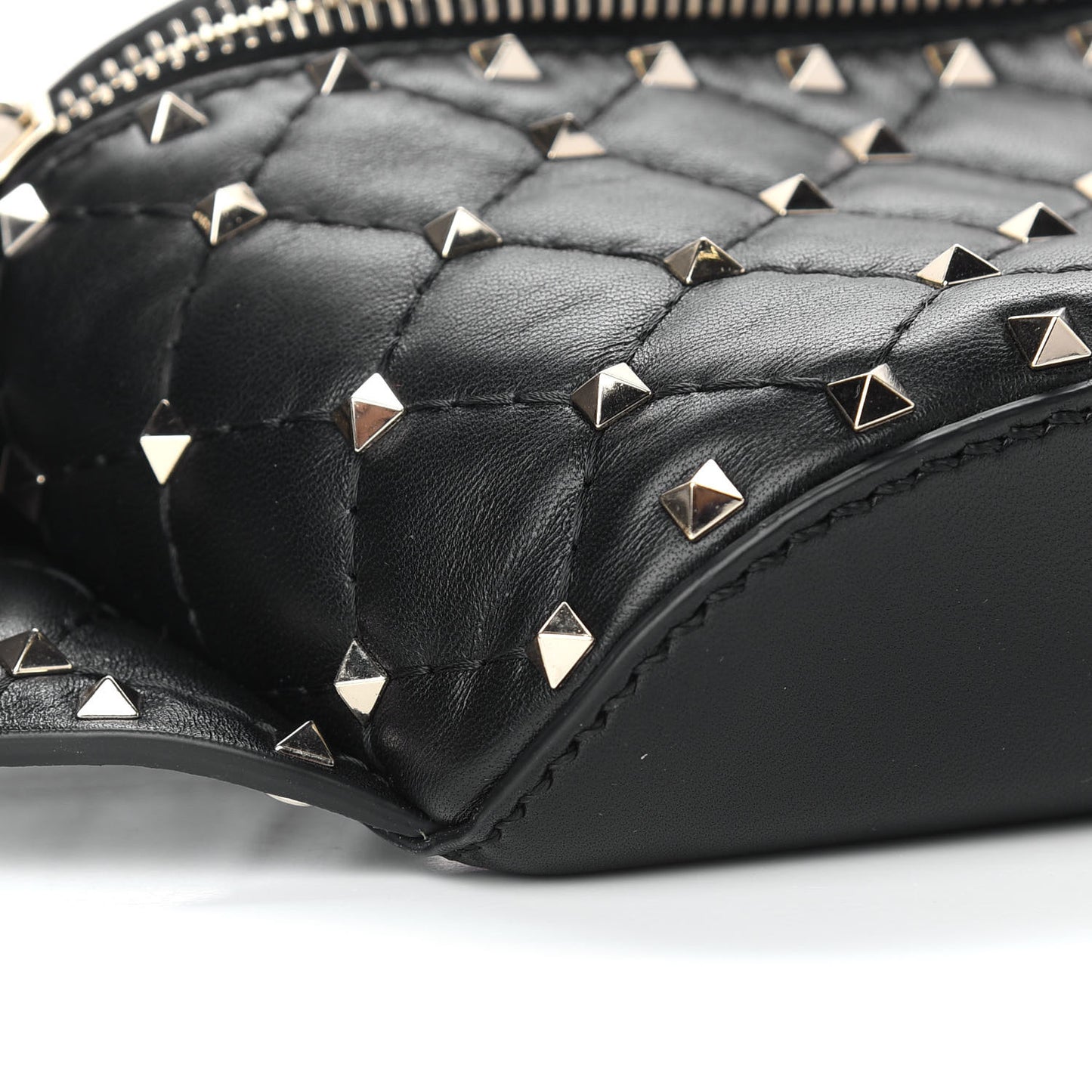 Nappa Rockstud Spike Belt Bag 85 Black