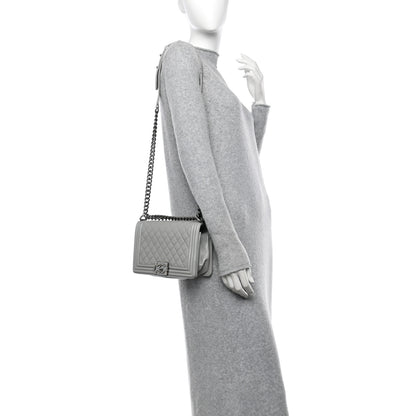 Chanel Metallic Lambskin Quilted Medium Boy Flap Silver 2 of 13