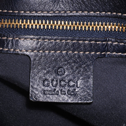 Gucci Leather Large Horsebit Chain Hobo Navy 6 of 7