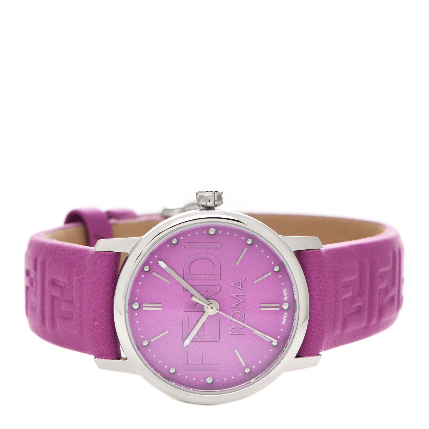 Fendi Stainless Steel Calfskin 29mm Forevermore Fendi Quartz Watch Bouganville Fuschia 2 of 5
