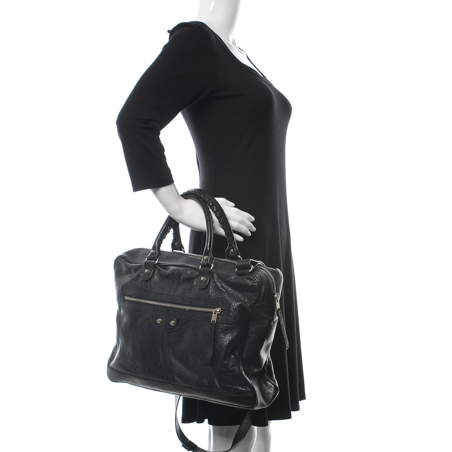 Agneau Classic Hardware Mini Folder Black