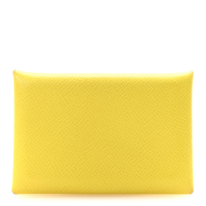 Hermes Epsom Calvi Card Case Lime 1 of 6
