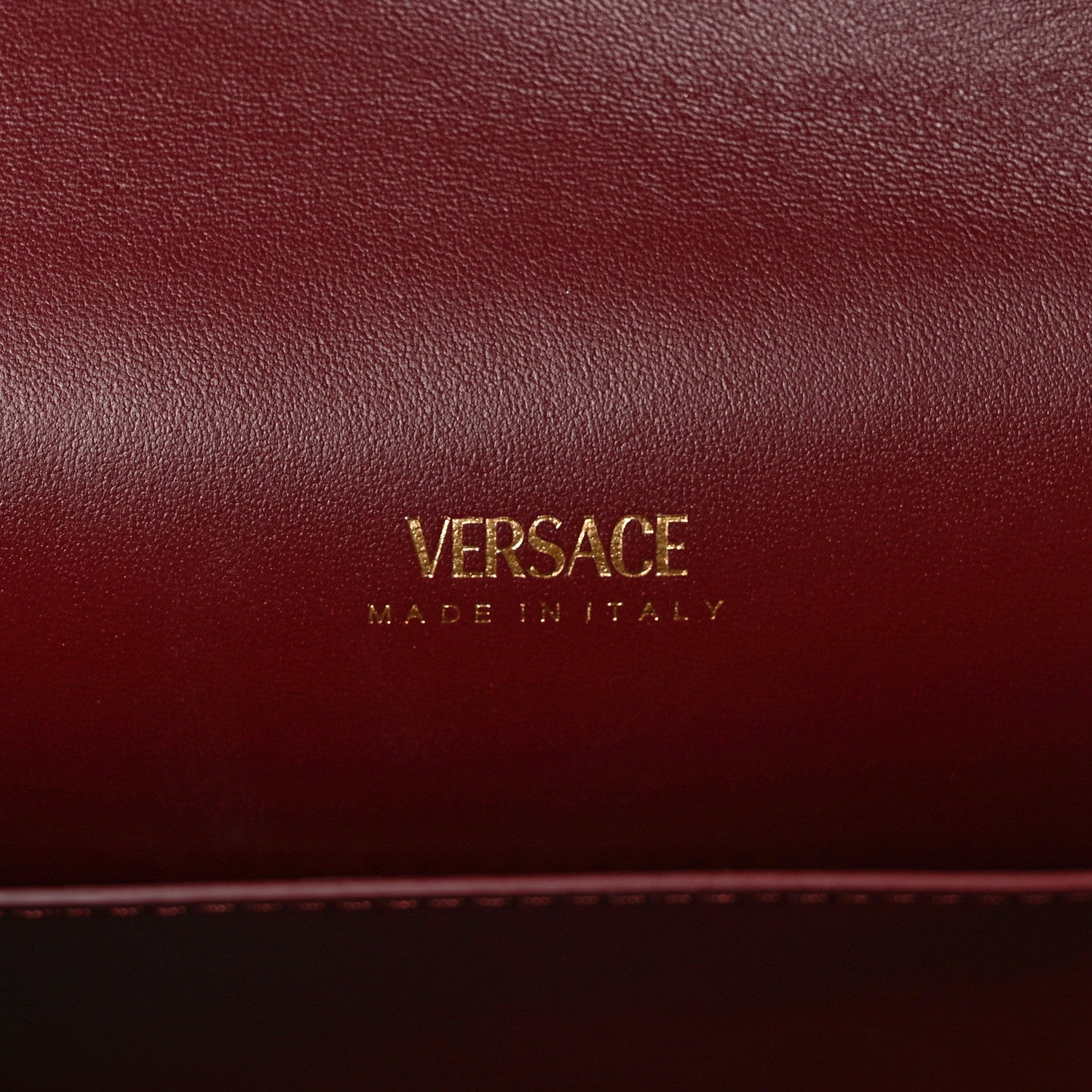 Versace Calfskin Crocodile Embossed Small Medusa '95 Top Handle Bag Burgundy 6 of 8