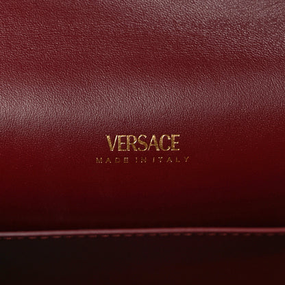 Versace Calfskin Crocodile Embossed Small Medusa '95 Top Handle Bag Burgundy 6 of 8