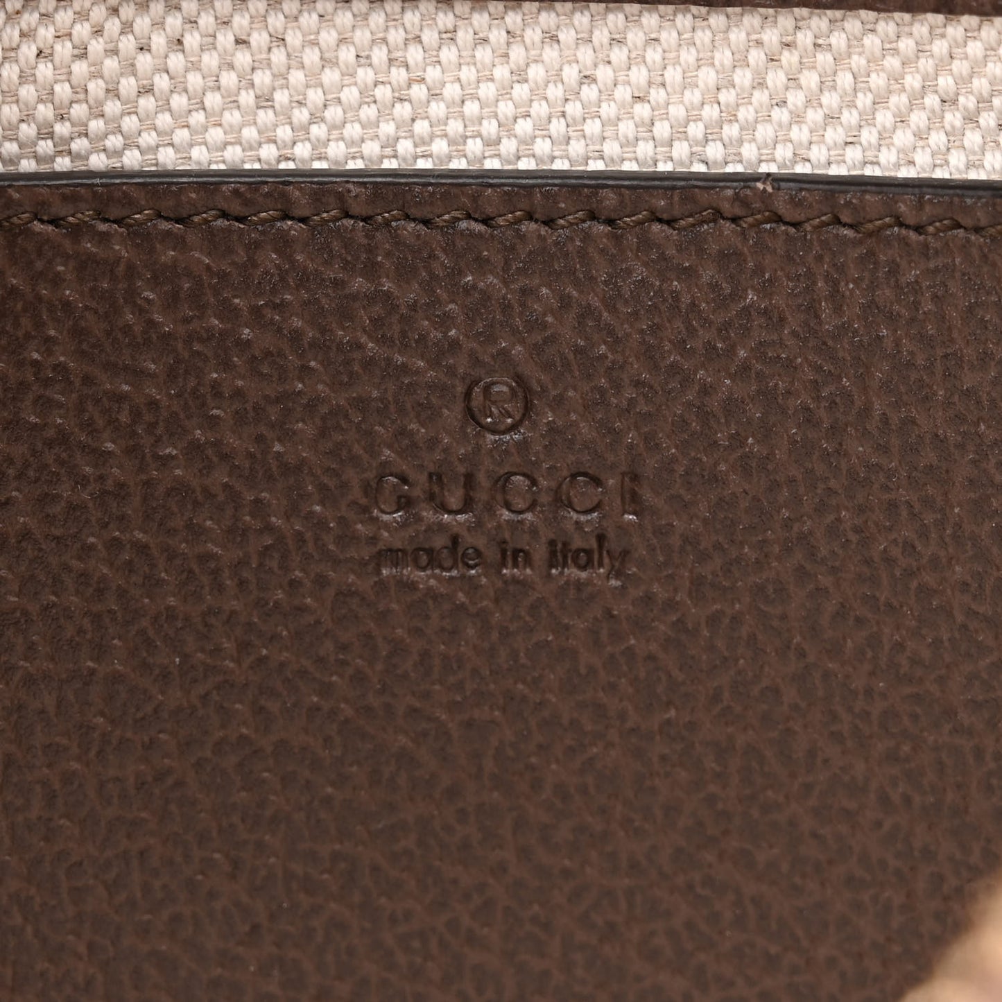 GG Supreme Monogram Textured Dollar Calfskin Mini Ophidia Chain Bag Beige Ebony