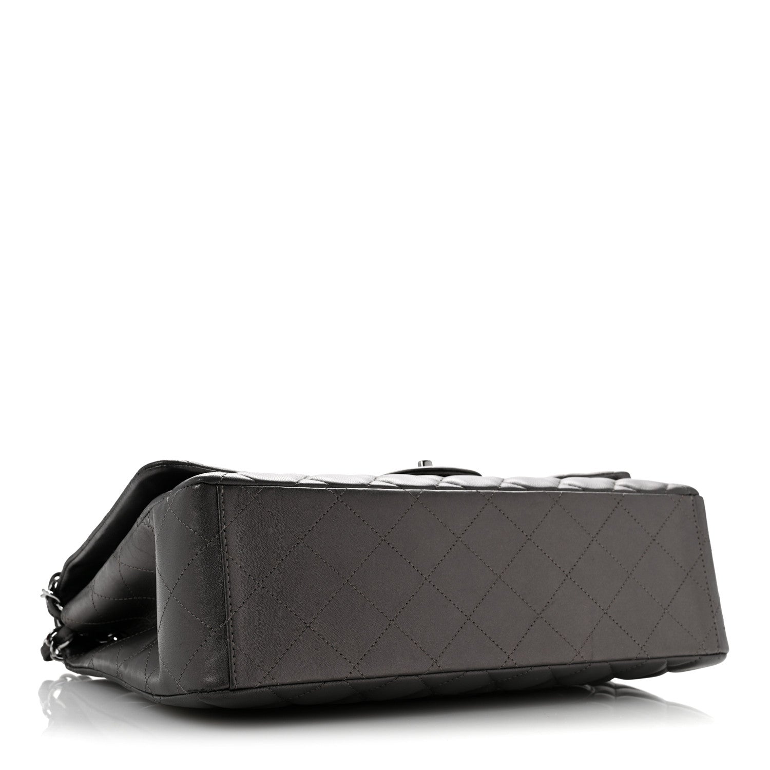 Chanel Metallic Lambskin Quilted Maxi Single Flap Dark Grey 4 of 13