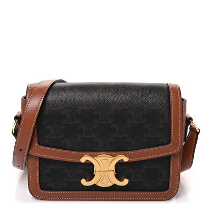 Celine Calfskin Triomphe Canvas Teen Triomphe Bag Tan 1 of 12
