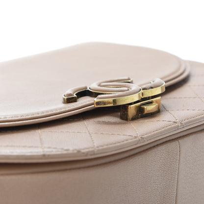 Chanel Shiny Calfskin Goatskin Quilted Medium Coco Curve Messenger Flap Beige 9 of 14
