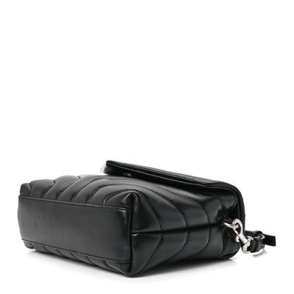 Saint Laurent Calfskin Y Quilted Monogram Toy Loulou Crossbody Bag Black 10 of 12