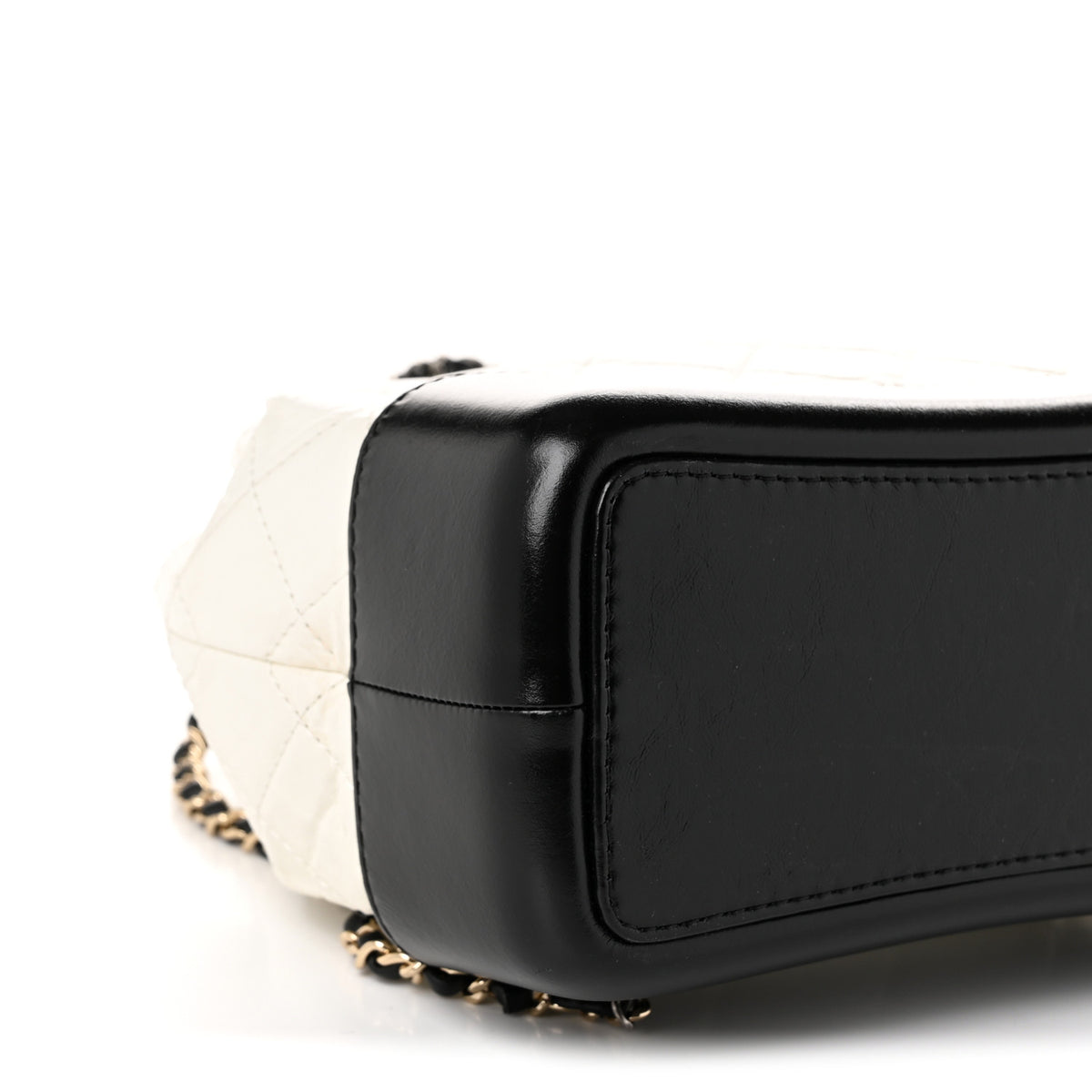 Aged Calfskin Quilted Small Gabrielle Backpack Black White