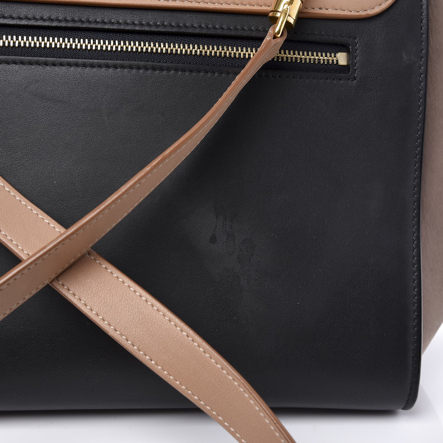 Celine Smooth Calfskin Nubuck Small Tri-Color Trapeze Nude 9 of 9