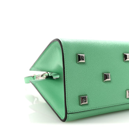 Salvatore Ferragamo Hammered Calfskin Small The Studio Box Bag Fresh Mint 8 of 9