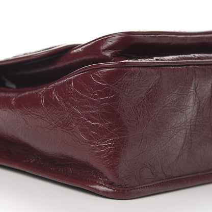 Saint Laurent Crinkled Calfskin Matelasse Monogram Medium Niki Chain Satchel Burgundy 8 of 10