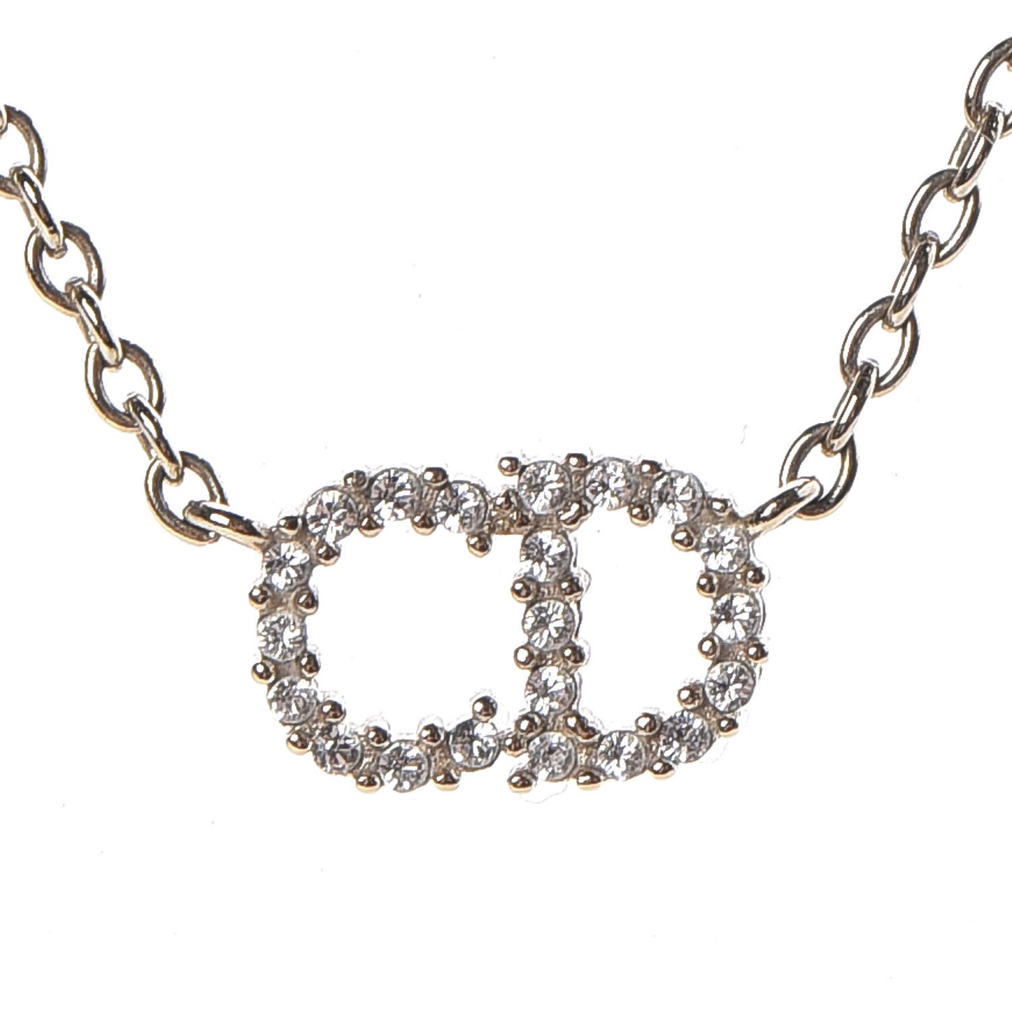 Metal Crystal Clair D Lune Necklace Gold
