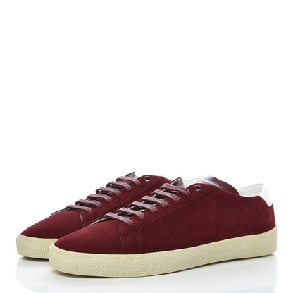 Saint Laurent Distressed Suede Mens Court Classic Sneakers 41 Red 3 of 11