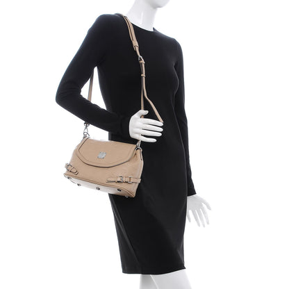 MCM Calfskin Signature Monogram Small Crossbody Bag Beige 3 of 14