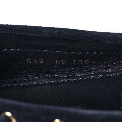 Louis Vuitton Suede Monogram Gloria Loafers 38 Marine 8 of 9