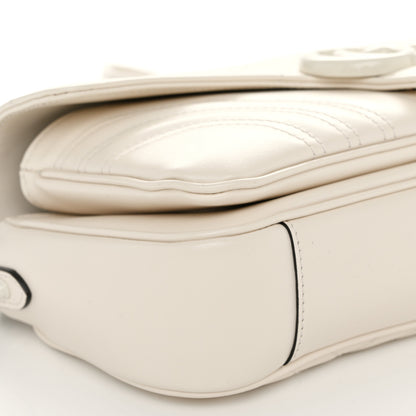 Gucci Calfskin Matelasse Monochrome GG Marmont Crossbody Shoulder Bag White 9 of 11