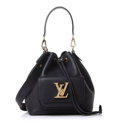 Louis Vuitton Calfskin Lockme Bucket MM Black 1 of 9