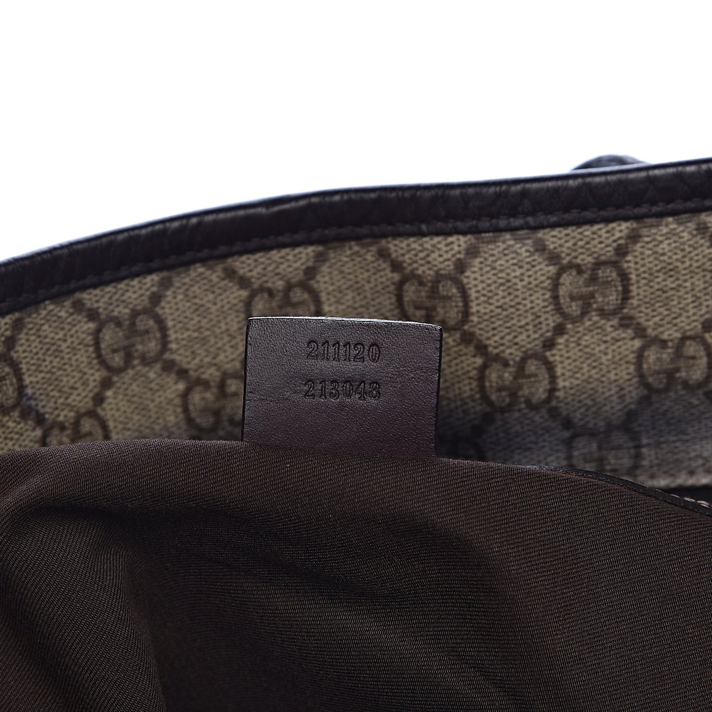 GG Supreme Monogram Large Zippered Shopping Tote Brown