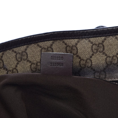 Gucci GG Supreme Monogram Large Zippered Shopping Tote Brown 7 of 13