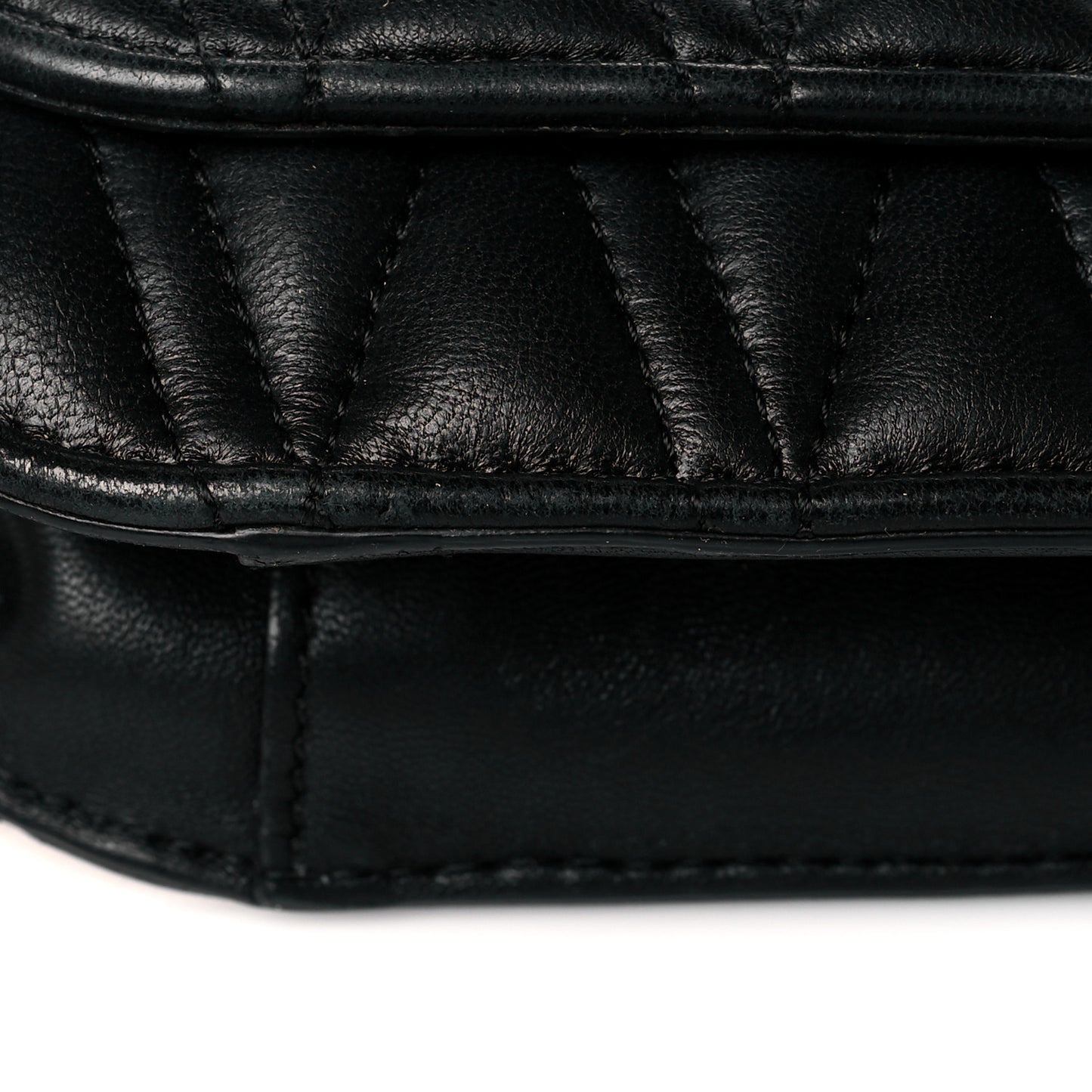 Nappa Quilted Virtus Top Handle Shoulder Bag Black