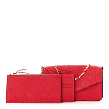 Louis Vuitton Empreinte Pochette Felicie Chain Wallet Scarlet 1 of 11