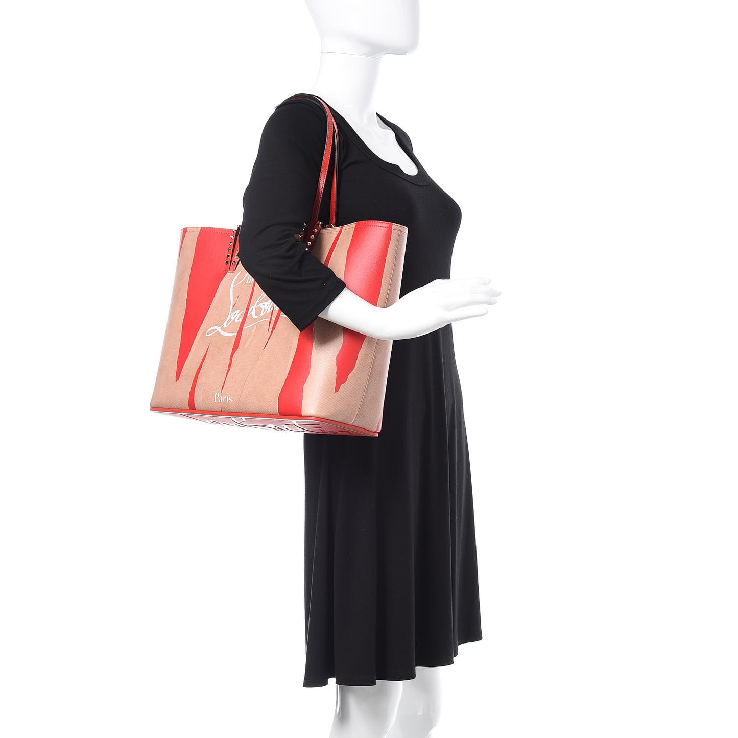 Calfskin Kraft Spikes East West Cabata Tote Kraft Red