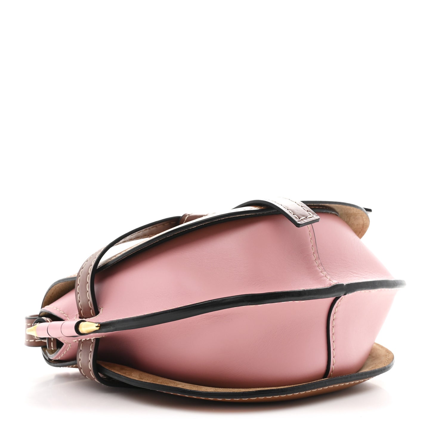 Calfskin Small Gate Crossbody Bag Pastel Pink Tan