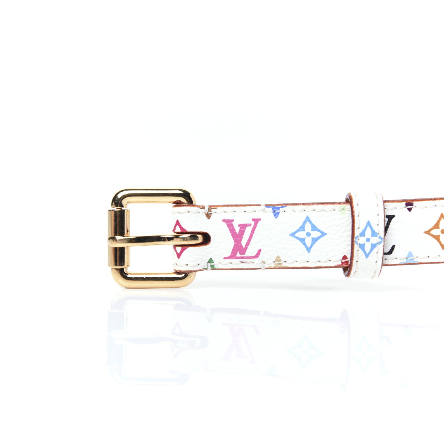 Louis Vuitton Monogram Multicolor Belt 90 36 White 6 of 10