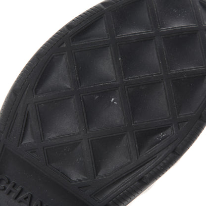 Chanel Velvet Calfskin Mixed Fibers CC Sneakers 38 Ivory Black 8 of 11