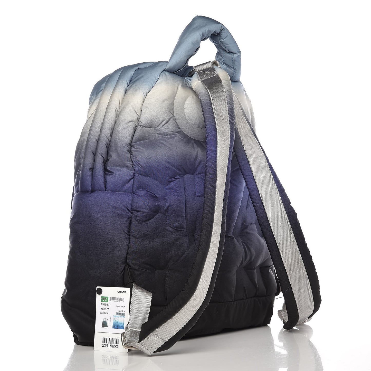 Nylon Embossed Small Doudoune Backpack Black Blue White