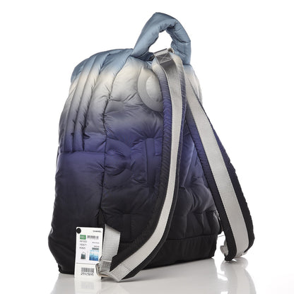 Chanel Nylon Embossed Small Doudoune Backpack Black Blue White 3 of 7