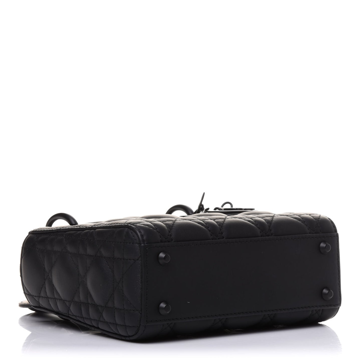 Ultra Matte Calfskin Cannage Mini Lady Dior Black