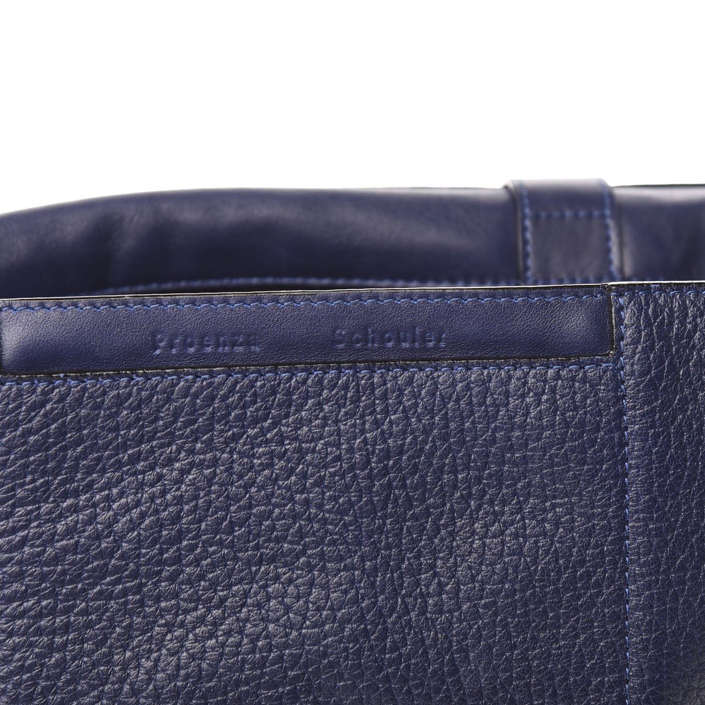 Pebbled Calfskin Double Sided PS Courier Bag Indigo