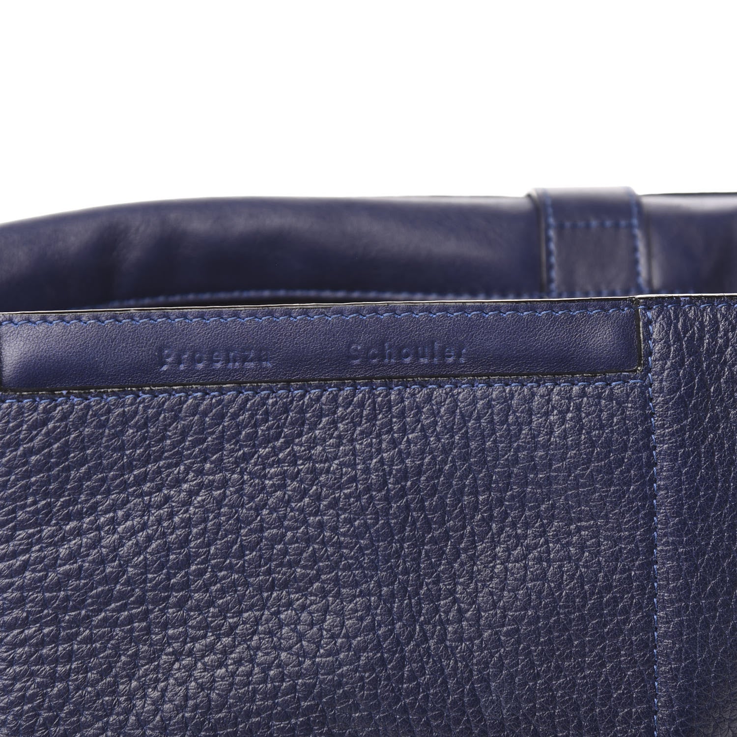 Proenza Schouler Pebbled Calfskin Double Sided PS Courier Bag Indigo 6 of 9