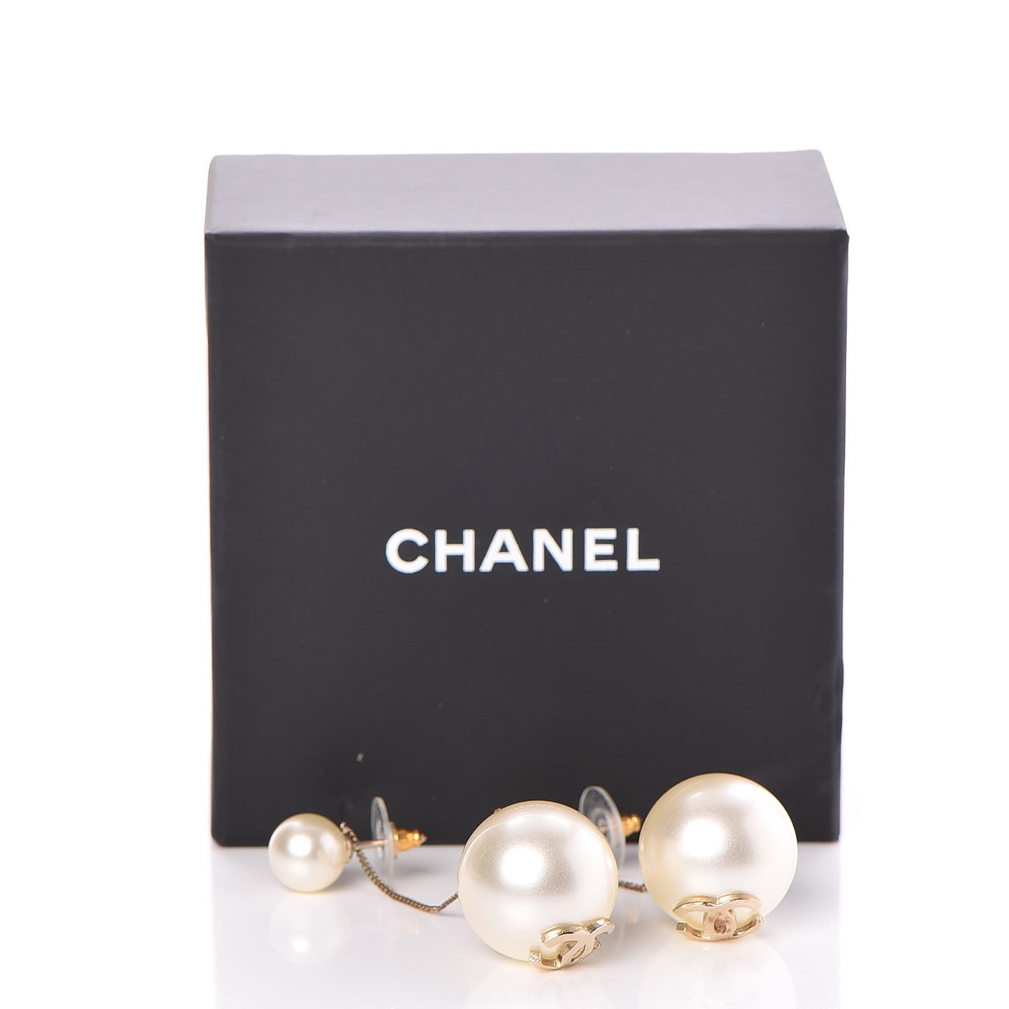Pearl CC Drop Earrings Gold