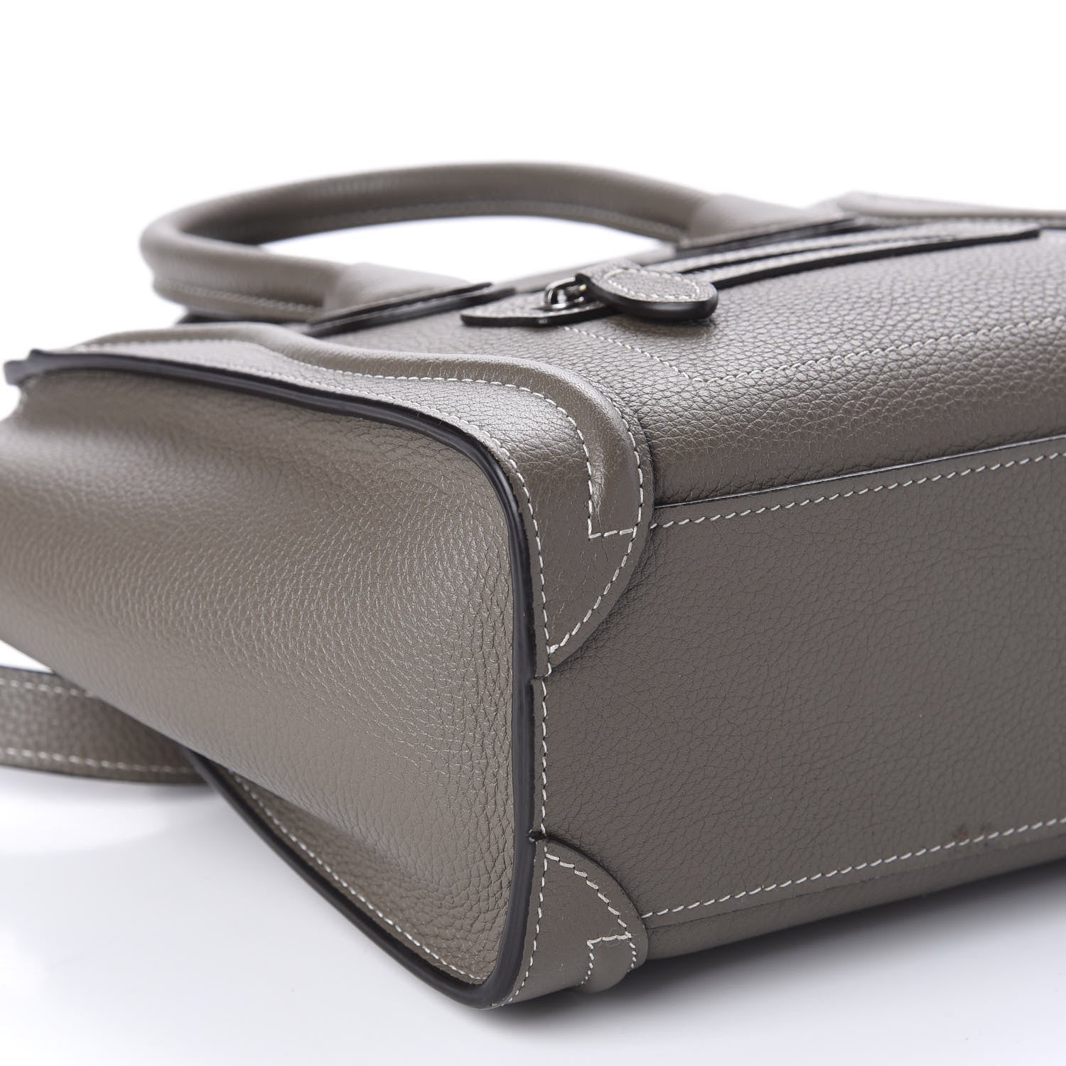 Celine Drummed Calfskin Nano Luggage Souris 7 of 12