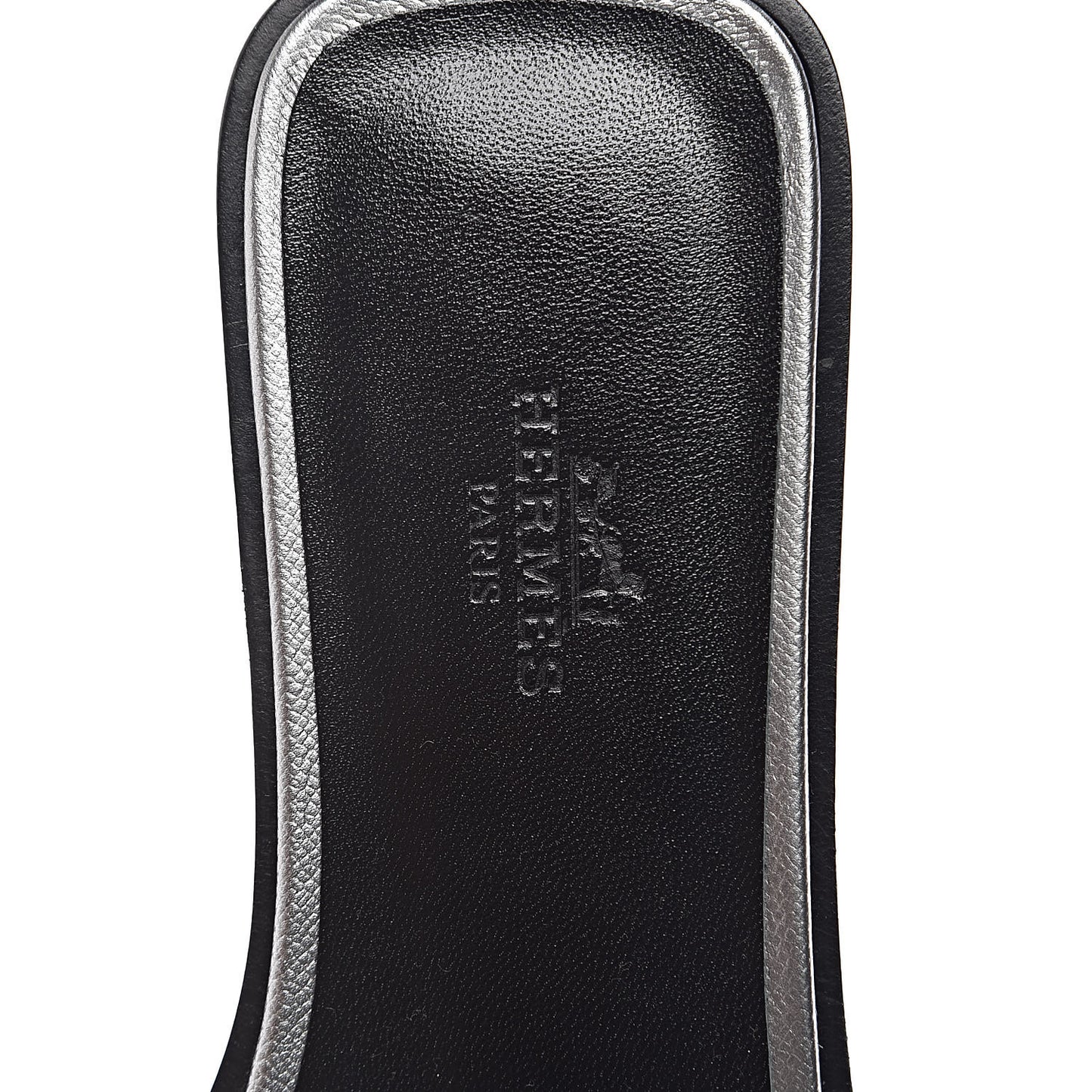 Metallic Epsom Oran Sandals 37 Argent