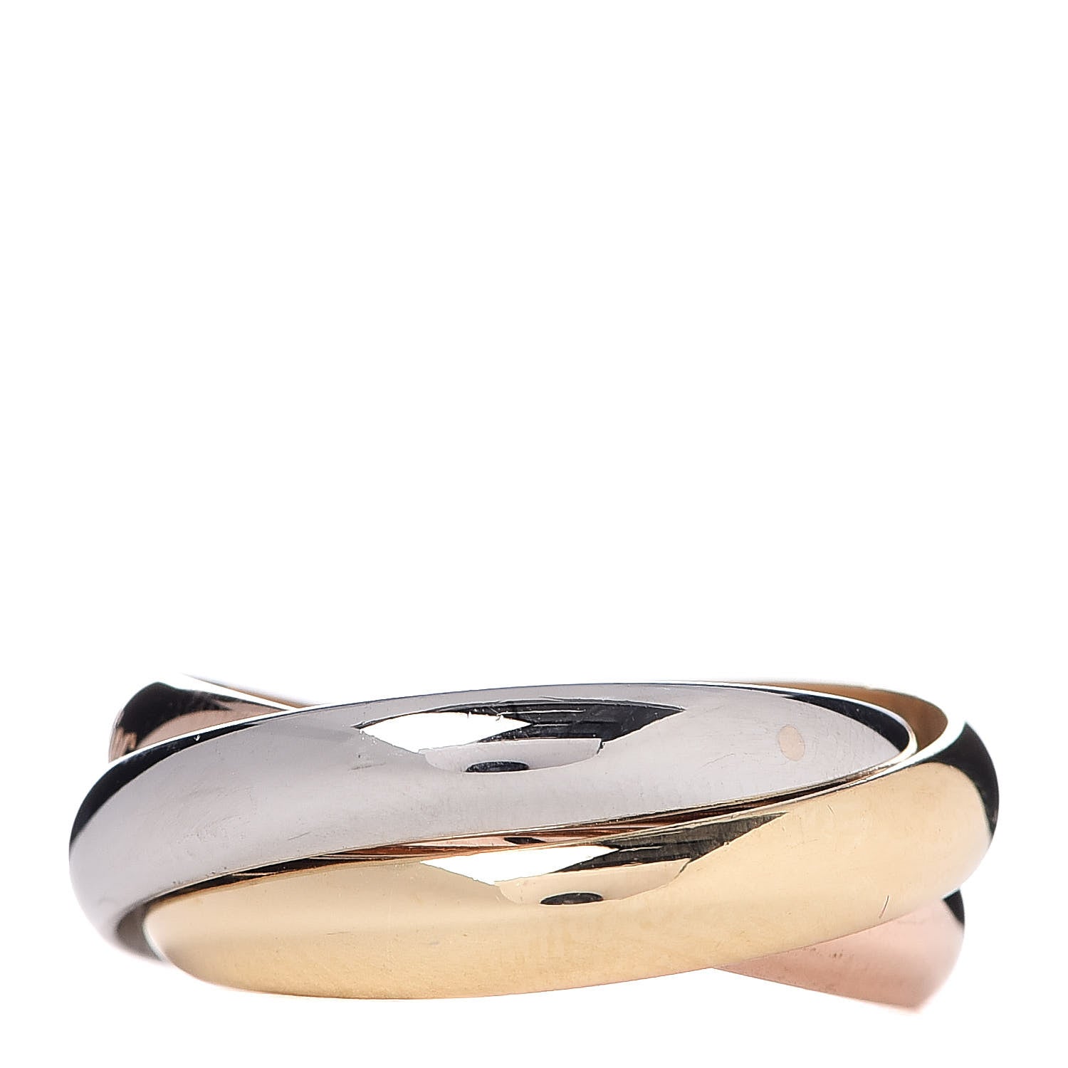 Cartier 18K Pink Yellow White Gold Classic Les Must De Trinity Ring 53 6.25 3 of 4