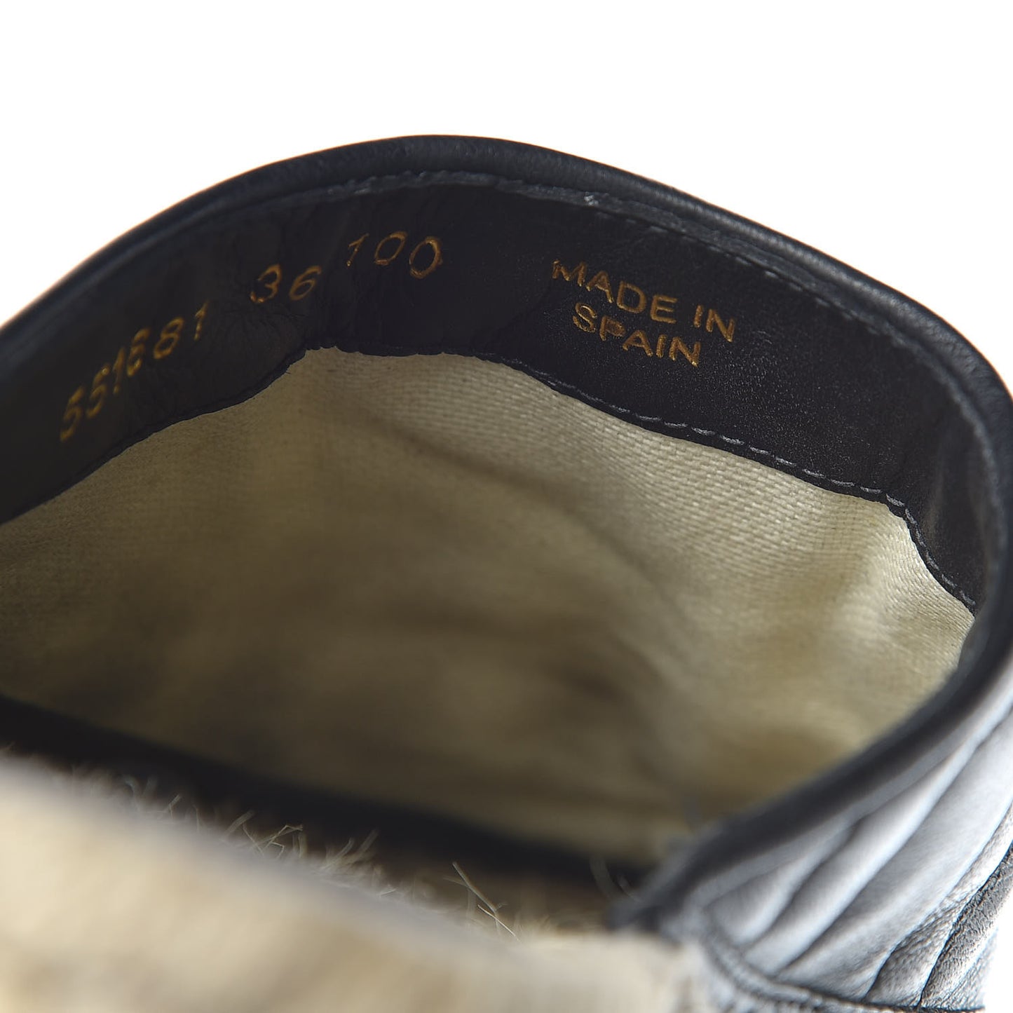 Nappa Matelasse GG Marmont Espadrille Slippers 36 Black