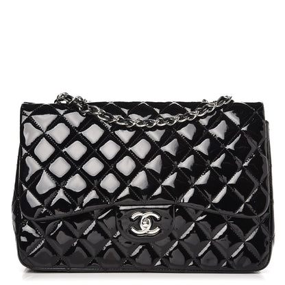 Chanel Patent Quilted Jumbo Single Flap Black 1 of 11