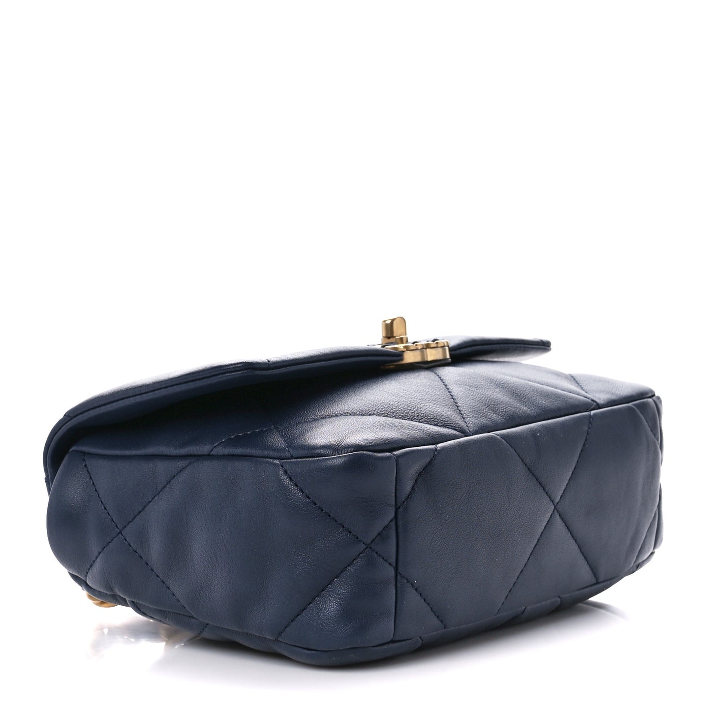 Lambskin Quilted Medium Chanel 19 Flap Navy Blue