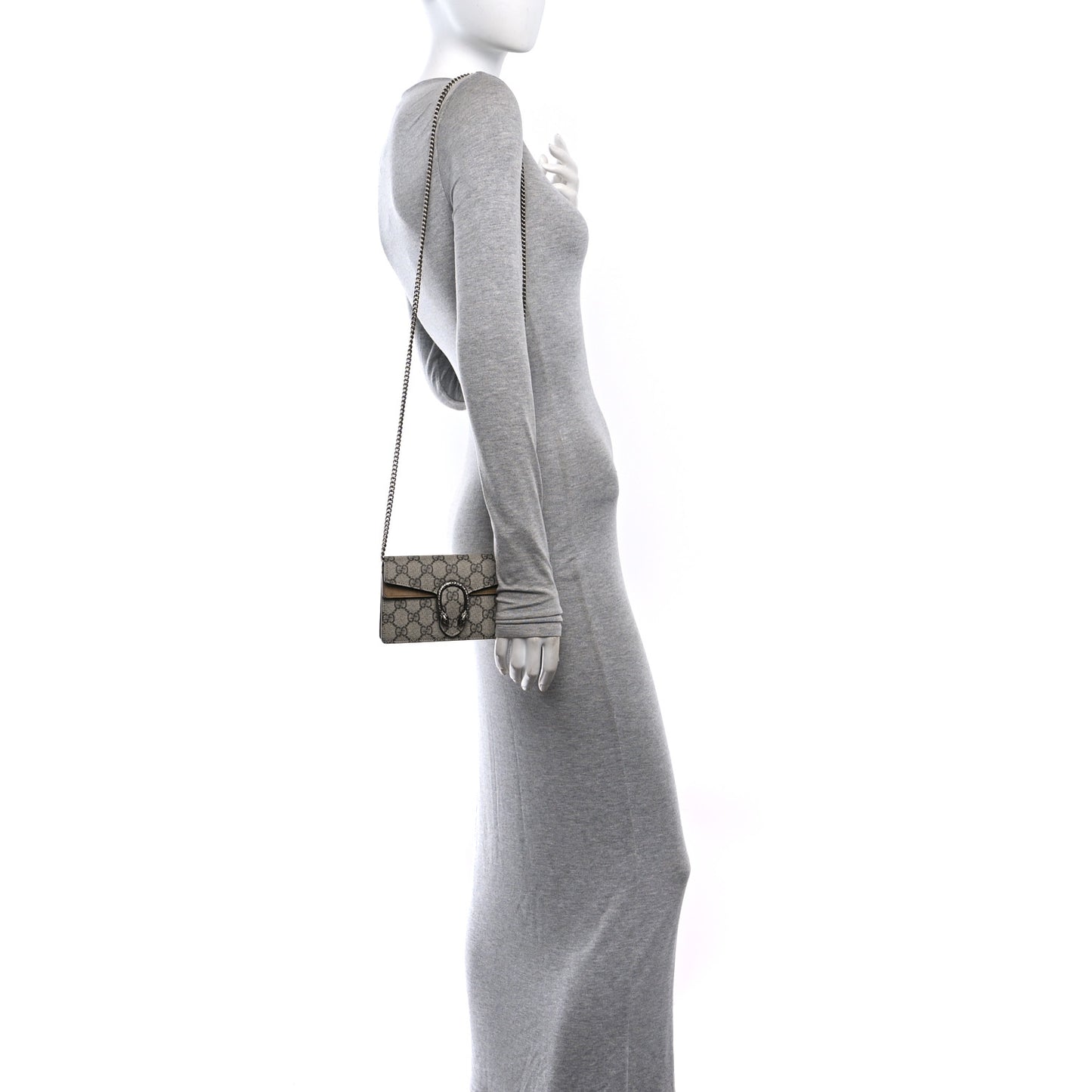 GG Supreme Monogram Super Mini Dionysus Shoulder Bag Taupe