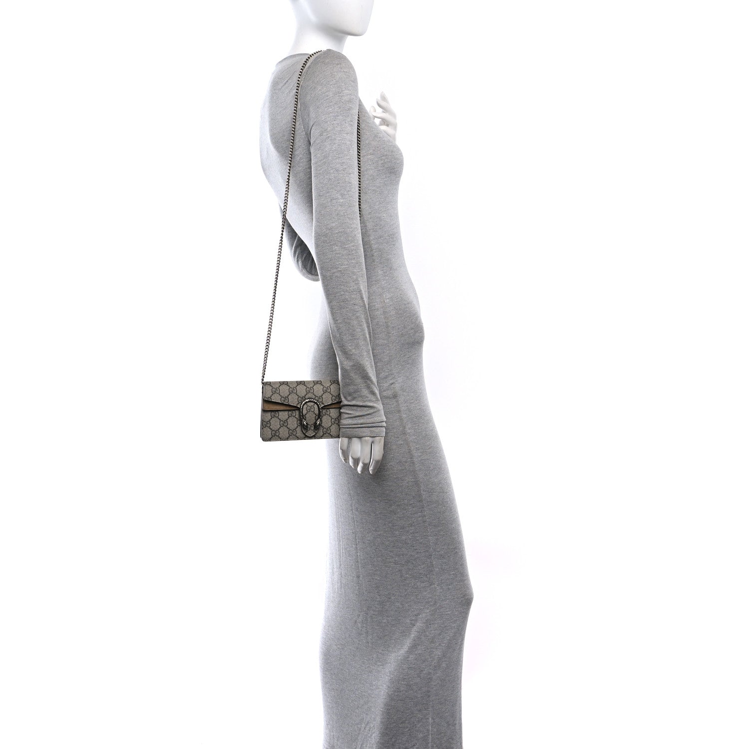 Gucci GG Supreme Monogram Super Mini Dionysus Shoulder Bag Taupe 2 of 9