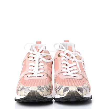 Louis Vuitton Suede Damier Azur Run Away Sneakers 41 Pink 2 of 9