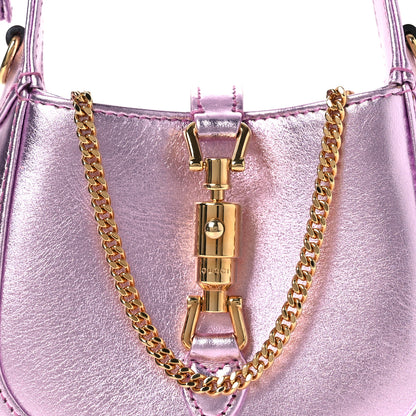 Gucci Laminated Nappa Nano Jackie 1961 Hobo Metallic Pink 8 of 11